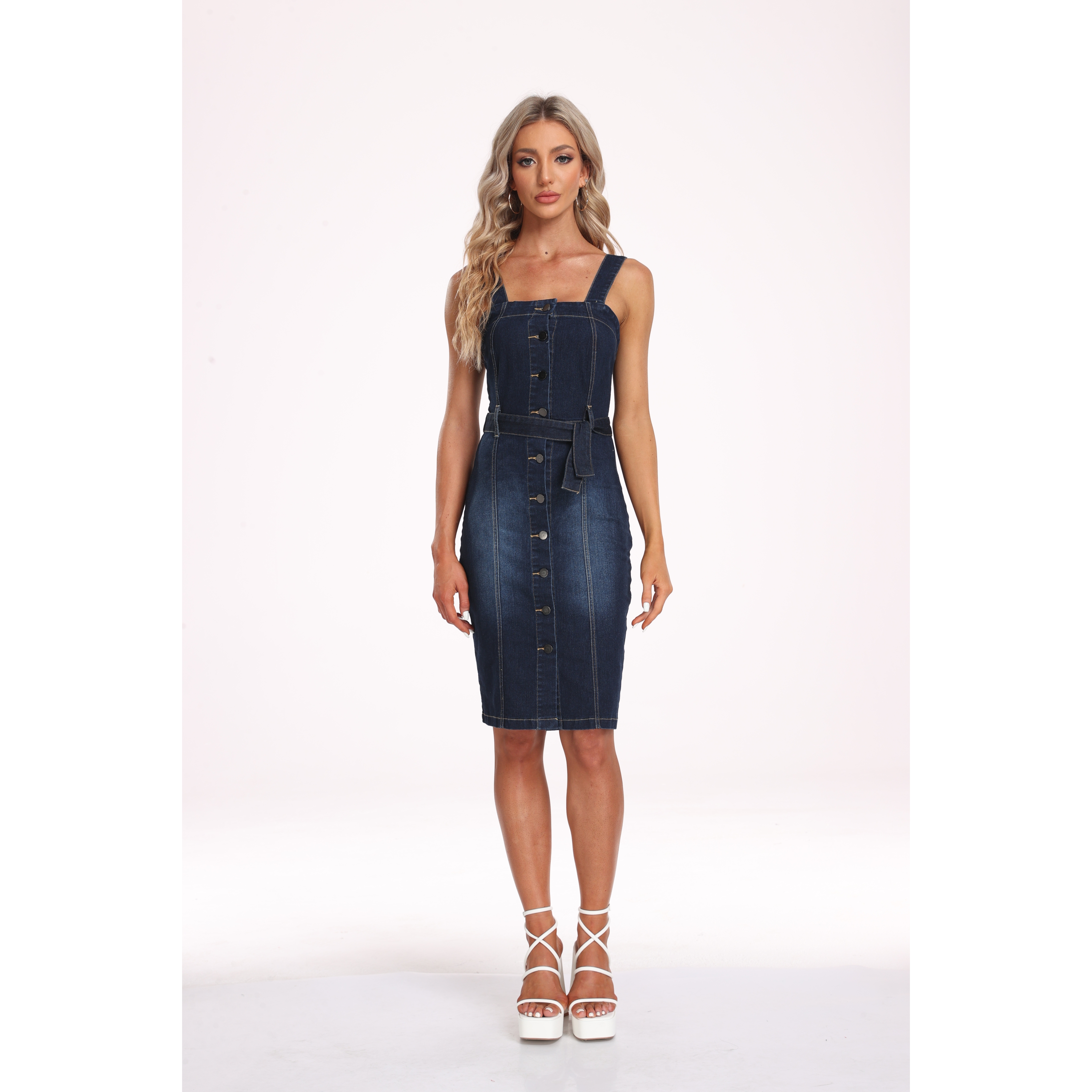Elegant Denim Dress for Women - Customized Sizes & Colors