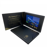 Meilleure publicité promotionnelle écran lcd 7 pouces, affiche vidéo, carte de vœux vidéo avec estampage or et impression UV
