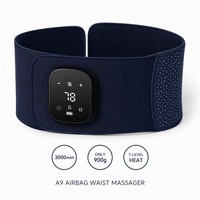 Ceinture de massage sans fil pour la taille 3 en 1 avec pression d'air, chaleur et vibrations, soutien lombaire 3000mAh