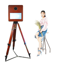 Photomaton miroir niveau 4 alimenté par batterie lumière LED à changement de couleur pour photomaton miroir magique intelligent