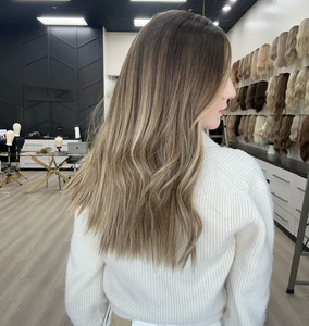 <span class=keywords><strong>Cheveux</strong></span> naturels de qualité supérieure, petits nœuds, <span class=keywords><strong>brun</strong></span> cendré foncé, mèches balayage, longs, vrais, cuticules alignées, transparents pour tissage en dentelle, grande taille, juif - Product Image 6