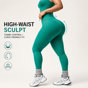 Ensemble de sport pour femme : Soutien-gorge de sport à coussinets fixes, Legging taille haute sans couture, extensible dans les 4 sens, effet ventre plat, pour yoga, gym et entraînement - Product Image 5