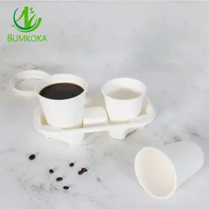 SUMKOKA بسعر الجملة كوب شرب مخصص من قصب السكر للاستعمال مرة واحدة أكواب باجاس للقهوة والشاي والحليب