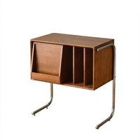 Meuble de rangement vintage nordique en bois massif pour magazines, bibliothèque, petit meuble d'appoint pour salon, rangement de disques vinyles, maison, bureau à domicile, hôtel