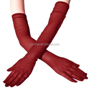 Gants en <span class=keywords><strong>tulle</strong></span> super longs pour femmes, 21 pouces, gants en maille noire - Product Image 6