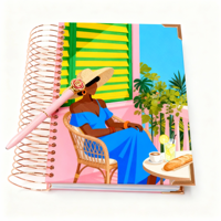 Planificateur financier espagnol 2026 pour les femmes - Planificateur de bureau relié en spirale avec couverture rigide