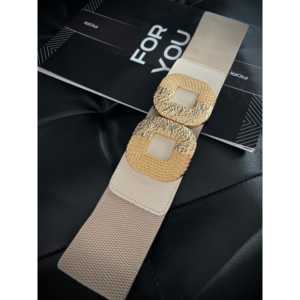 Ceinture élastique pour femme Fiori avec boucle à fermoir doré, ceinture en métal décontractée pour un usage quotidien - Product Image 2