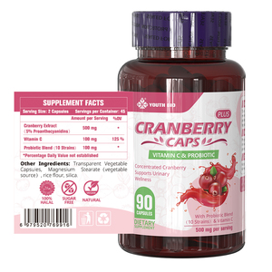 Cápsulas de Arándano de Alta Absorción con Vitamina C, Favorecen la Microcirculación, Equilibrio Sistémico Diario, Suplemento Dietético, 90 Cápsulas - Product Image 1