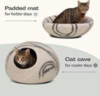 Lit pour chat en feutre beige de luxe de haute qualité bon marché à faible MOQ personnalisé directement de l'usine pour chats d'intérieur