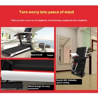 Mesin berjalan elektrik Mini, Treadmill kebugaran rumah multifungsi dengan tes detak jantung nirkabel