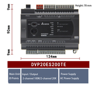 Delta DVP20ES200RE/DVP20ES200TE Série ES2 PLC 20 Points 12DI 8DO Relais Communication RS485/Ethernet/USB AC100-240V Emballage