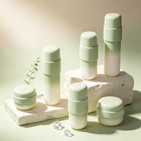 Ensemble de flacons cosmétiques en verre dégradé en forme de capsule, flacon pompe à lotion mat 50g, pot à crème, emballage cosmétique avec logo couleur personnalisée