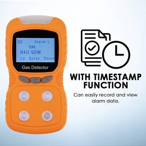 Portable High Accuracy 4 <strong>Gas</strong> <strong>Detector</strong> H2S CO O2 EX Rechargeable Clip-On <strong>Natural</strong> <strong>Gas</strong> Visual Vibration Audible Alarms Work Home - Product Image 5