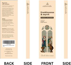 Incenso Calmveda Church di Incenso e Mirra (80 Bastoncini) - Senza Carbone, Fatto a Mano, Olibano da Fiori Riciclati per Uso Spirituale e Curativo - Product Image 6