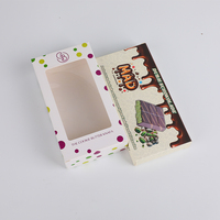 Boîte d'emballage avec fenêtre en PVC de qualité alimentaire en or de luxe avec logo personnalisé pour la manipulation de l'impression par stratification mate de barre de chocolat bonbon