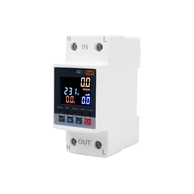 Tuya WiFi Smart Circuit Breaker 63A, Power Energy Monitor Voltage Current Protector Remote Control Switch