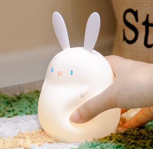 Soft Silicone Rabbit Cute Night <b>Light</b> Tap Control Modern Design LED Room Decoration Bedroom Lamp For Kids <b>Sleeping</b> - Product Image 1