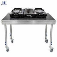 Table de console DJ mobile avec roulettes à frein pour discothèque, bar, spectacle en direct, équipement de mixage audio