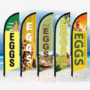 Tùy Chỉnh Swooper Bãi Biển Biểu Ngữ Chỉ Cho Các Sự Kiện Khuyến Mãi & Trang Trí Nội Thất Mà Không Cần Cực Ngoài Trời Polyester Trang Trại Trứng Tươi Lông Cánh Cờ - Product Image 3