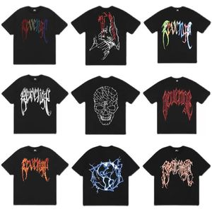 เสื้อยืดแนวสตรีทฮิปฮอปแนวสตรีทเสื้อยืดสีดำแนวสตรีทฮิปฮอปสะท้อนแสง3เมตรลายแมลงปอสีควันทรงหลวมจาก Revenge Avengers - Product Image 1