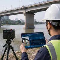 Radar Deformasi Presisi 0.1mm D300 Monitor Perpindahan Bangunan Sub-mm 300m 10Hz Alarm Multi-titik untuk Penyelamatan