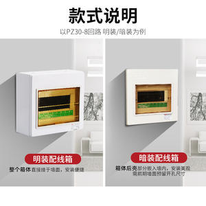 Caja de Distribución de Circuitos Miniatura Delixi PZ30 para Interiores, Caja de Cableado Eléctrico para Montaje Superficial o Empotrado en el Hogar - Product Image 4