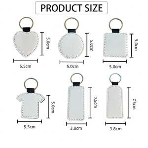Custom Shape Festival Promotion <b>Gifts</b> Keyring Wholesale Sublimation White Blank Pu Leather Hanging Ornament Decoration Keychain - Product Image 2