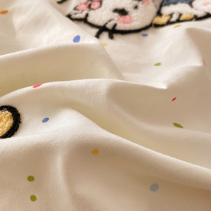 Venta al por mayor juego de funda de edredón lavado algodón dibujos animados toalla bordado 4 piezas Conjunto personalizado sábana juego de <span class=keywords><strong>cama</strong></span> para niños - Product Image 3