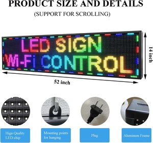 Insegna LED P10 per Esterni 52"x14" RGB a Colori Completi, Programmabile via WiFi, Display Luminoso per Messaggi Scorrevoli, Soluzione Perfetta - Product Image 4