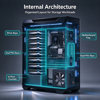 Boîtier de serveur IA 4U en rack, compatible avec plusieurs cartes GPU, pour station de travail d'apprentissage profond