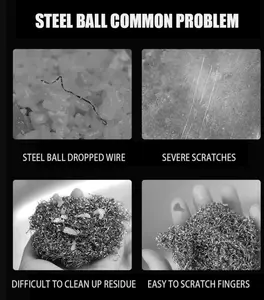 3 dimensioni 316 ghisa pulitore pentole da cucina pentole in acciaio inox forniture di lavaggio a microonde strumenti di pulizia articoli per la casa - Product Image 6