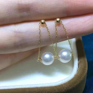 Accessoires en argent S925 pour perles DIY, boucles d'oreilles pour femmes avec perles de 5 à 10 mm, double perle, support vide 2355, boucles d'oreilles élégantes pour femmes - Product Image 4