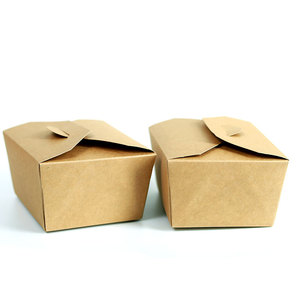 Disposable container kraft lunch box for fast food packaging take away container paper box
