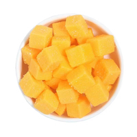 Bonbons gélifiés en cubes saveur mangue aigre semi-moelleux, revêtement OEM ODM, emballage en vrac, directement de l'usine chinoise, emballage personnalisé, marque privée