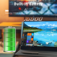 SIBOLAN Monitor Portátil de 15.6 Pulgadas con Pantalla Táctil IPS, Batería Integrada, Lápiz Óptico Activo, Tipo C, HDR 4K, para Laptop y PS5