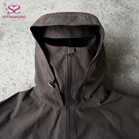 Veste coupe-vent en nylon imperméable avec logo personnalisé pour homme, veste à fermeture éclair, veste de sport en nylon, veste de protection contre le vent, masque ninja
