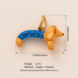 Ciondolo <span class=keywords><strong>a</strong></span> forma di simpatico cane Bassotto, ciondolo <span class=keywords><strong>a</strong></span> forma di animale domestico in stile cartone animato per la creazione fai da te di braccialetti, collane e orecchini. - Product Image 3