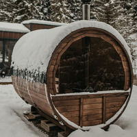 Sauna traditionnel en bois pour l'extérieur, cabine de sauna sèche avec poêle