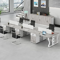 Nuevo Diseño de Mesa de Oficina Moderna y Duradera en Forma de L, con Partición Ajustable, Clústeres Laminados, Estación de Trabajo Modular para Oficina