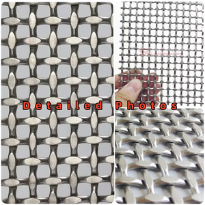 Maille décorative en acier inoxydable 304306 avec un motif carré en relief, pour cloisons et murs-rideaux - Product Image 2