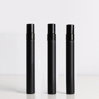 Flacon de recharge en verre noir mat, 5ml, 10ml, 14mm, flacon pulvérisateur de parfum en verre noir givré mince, récipient cosmétique, 100 pièces, YR260805