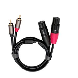 3M Doble <span class=keywords><strong>XLR</strong></span> 3P Hembra <span class=keywords><strong>a</strong></span> Doble Cable <span class=keywords><strong>RCA</strong></span> Macho Chapado en Oro para Audio Video Estéreo - Product Image 4