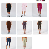 Ensemble de tenues de sport pour femmes avec logo personnalisé, hauts dos nu, leggings capri, pilates, fitness, vêtements de sport élégants
