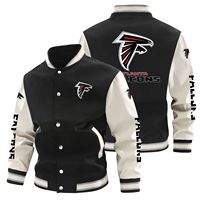 Blouson Bomber Ample Grande Taille Style Européen et Américain pour Étudiant, Série Édition Fan d'Équipe Imprimée, Col Montant Standard, Printemps