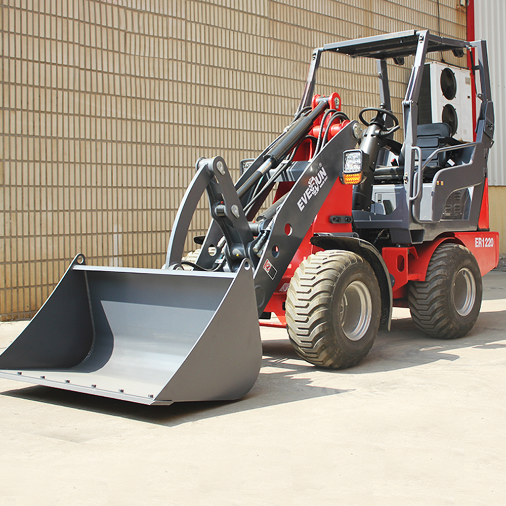 Китайский бренд Everun ER1220 1.2ton mulcher деревянная шарнирная техника передний конец маленькие Мини Колесные Погрузчики с вложениями