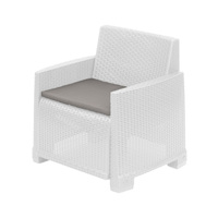 Ensemble de salon de jardin complet Progarden, fauteuils et table basse d'extérieur, finition effet rotin blanc, collection de canapés de jardin de qualité