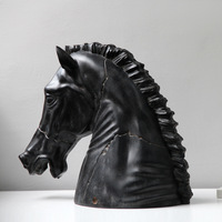 Statue de tête de cheval en résine élégante Evelyn Antique, figurine Feng Shui pour la décoration de la maison, du bureau, du cheminée ou de la table