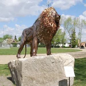 Professional factory Foundry cast large brass bronze lion statue