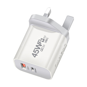 45W PD Charger Adapter QC3.0 USB C Wall Charger Dual Port Fast Charging for <b>Phone</b> Tablet - Product Image 4