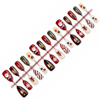 Ongles de Noël 3D en chrome effet œil de chat, peints à la main, en acrylique, à presser, réutilisables, vente en gros